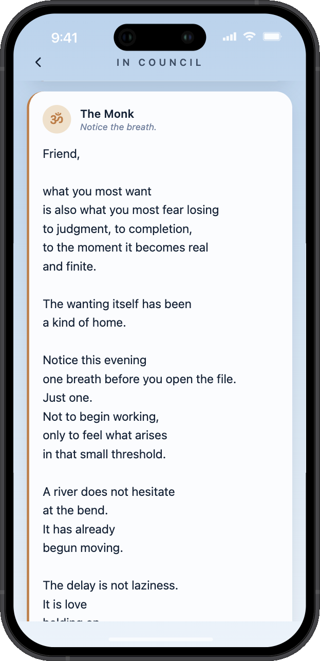 An advisor's full response on screen